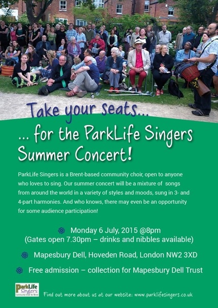 Take your seats for the ParkLife Singers Summer Concert!  And who knows there may even be an opportunity for some audience participation!